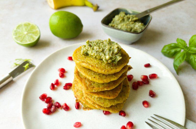 Sommerliche Pancakes mit  Basilikum-Kokos-Butter